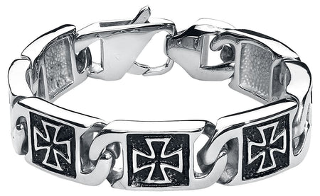 Bracelet  de etNox hard and heavy - Iron Cross - pour Homme - couleur argent - etNox hard and heavy