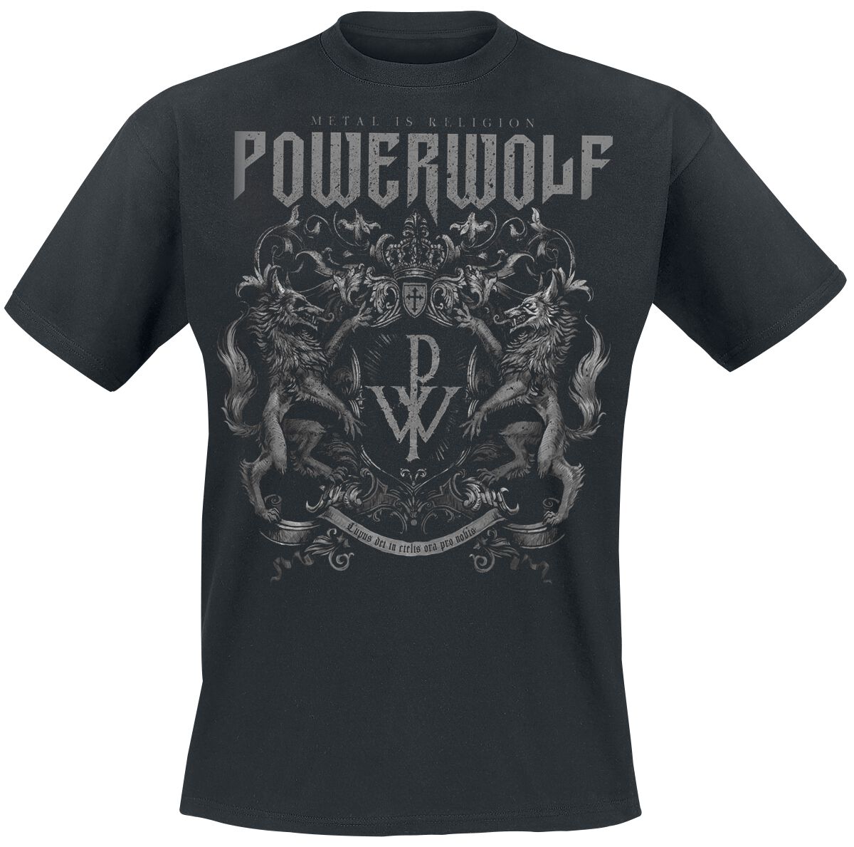 T-Shirt Manches courtes  de Powerwolf - Crest - Metal Is Religion - S à 3XL - pour Homme - noir - Powerwolf