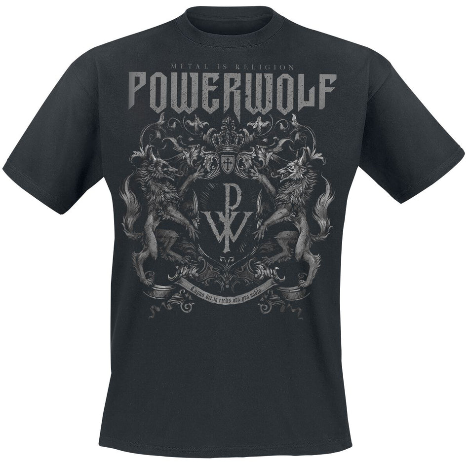 T-Shirt Manches courtes  de Powerwolf - Crest - Metal Is Religion - S à 3XL - pour Homme - noir - Powerwolf