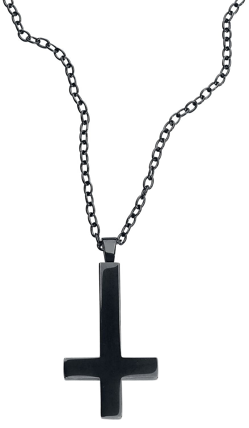 Collier Gothic de etNox hard and heavy - Cross of St. Peter - pour Unisexe - noir - etNox hard and heavy