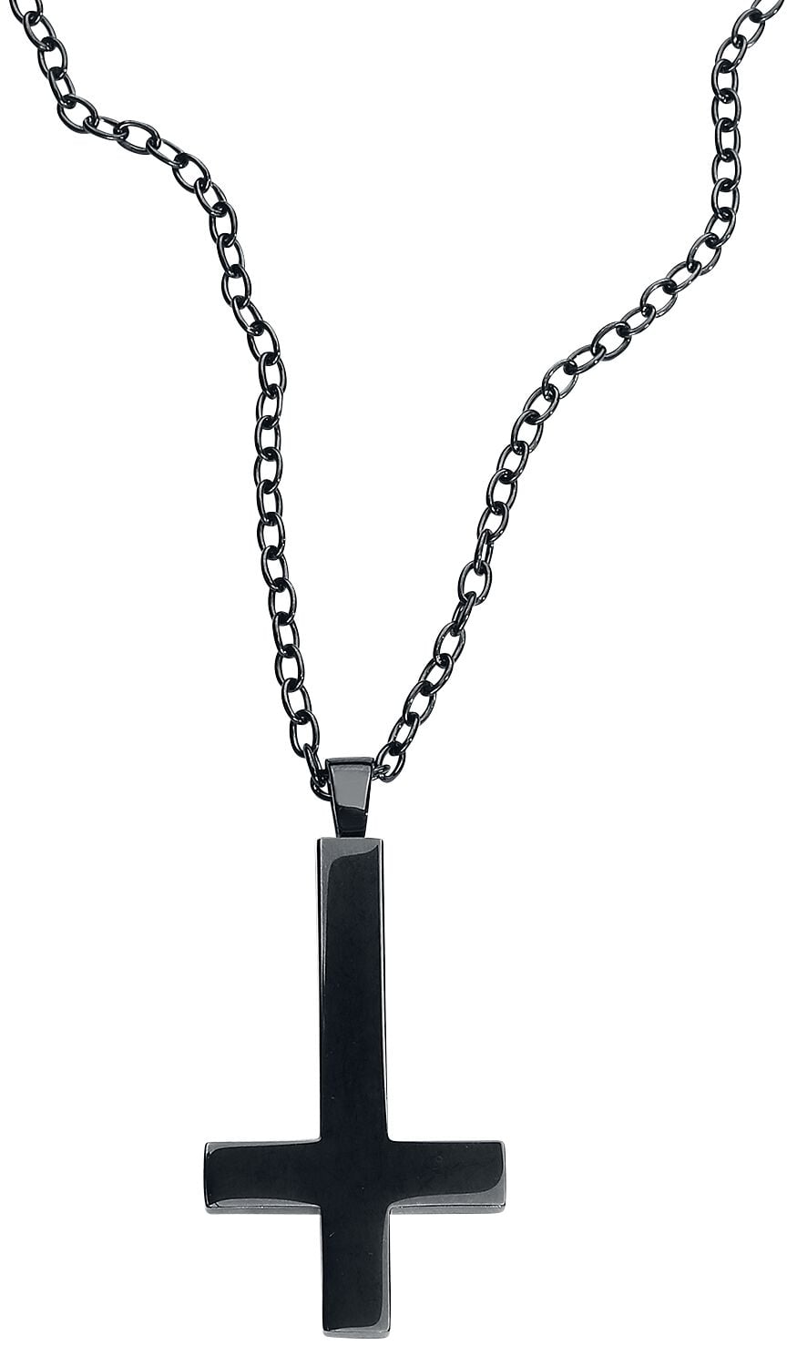 Collier Gothic de etNox hard and heavy - Cross of St. Peter - pour Unisexe - noir - etNox hard and heavy