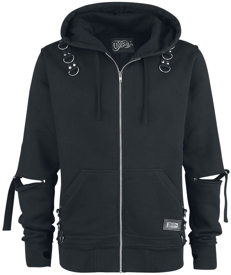 Sweat-shirt zippé à capuche Gothic de Vixxsin - Veste À Capuche Rhain - S à XXL - pour Homme - noir - Vixxsin