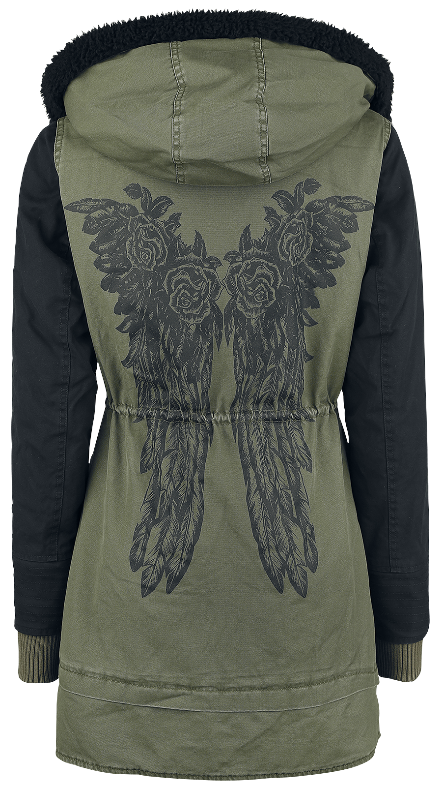 Manteau d'hiver  de Rock Rebel by EMP - Parka Femme - S à 3XL - pour Femme - olive/noir - Rock Rebel by EMP - View 2