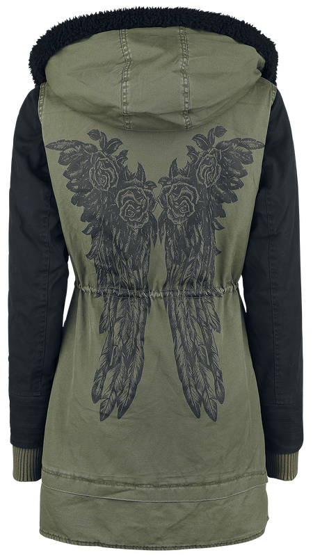 Manteau d'hiver  de Rock Rebel by EMP - Parka Femme - S à 3XL - pour Femme - olive/noir - Rock Rebel by EMP - View 2
