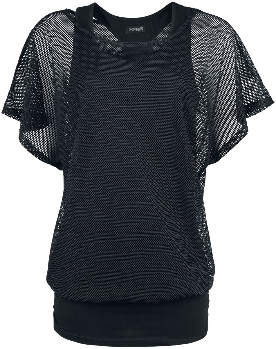 T-Shirt Manches courtes Gothic de Gothicana by EMP - When The Heart Rules The Mind - S à 5XL - pour Femme - noir - Gothicana by EMP