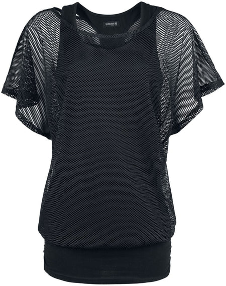 T-Shirt Manches courtes Gothic de Gothicana by EMP - When The Heart Rules The Mind - S à 5XL - pour Femme - noir - Gothicana by EMP
