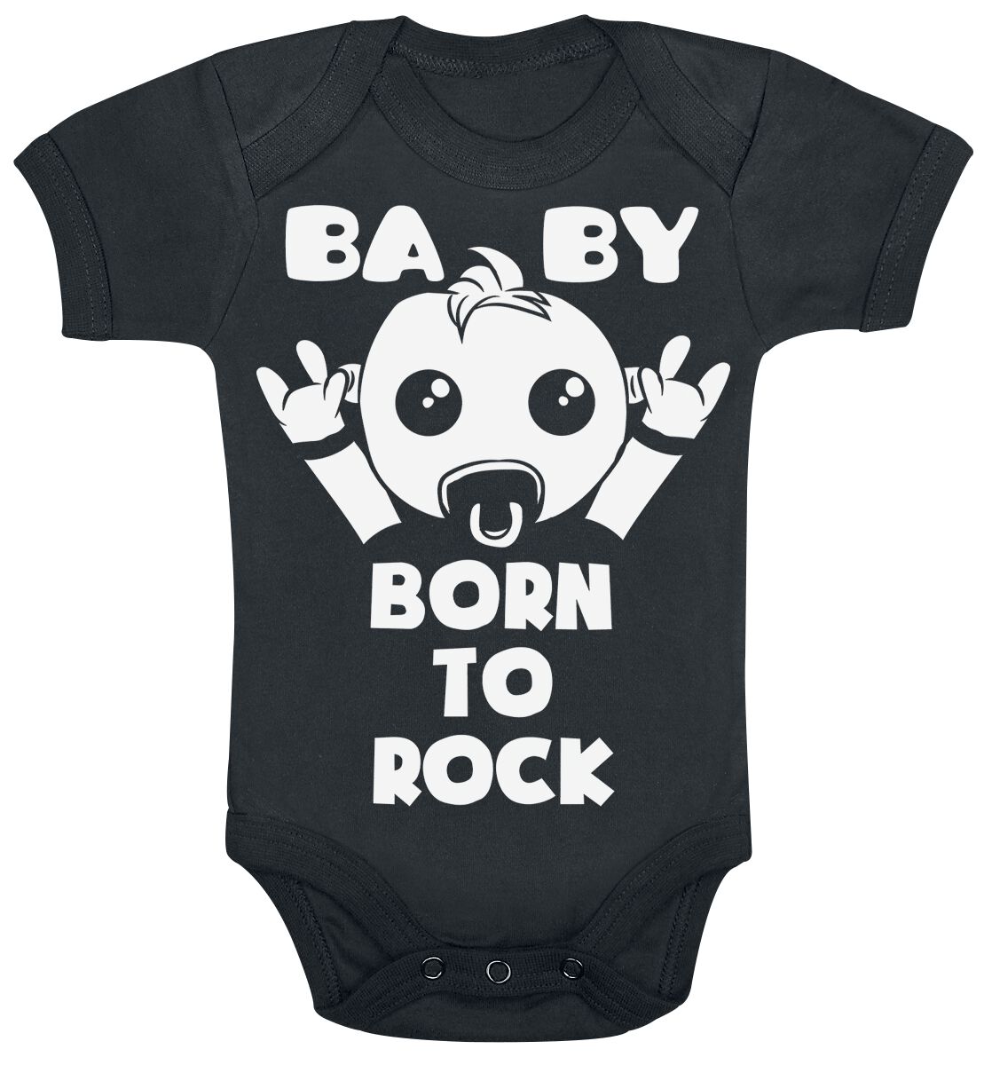 Body Fun de Slogans - Kids - Born To Rock - 62/68 à 86/92 - pour filles & garçonse - noir - Slogans