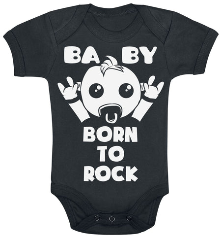 Body Fun de Slogans - Kids - Born To Rock - 62/68 à 86/92 - pour filles & garçonse - noir - Slogans