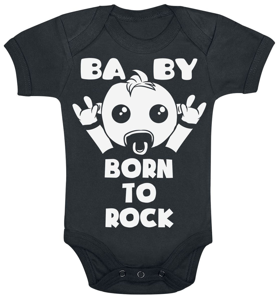 Body Fun de Slogans - Kids - Born To Rock - 62/68 à 86/92 - pour filles & garçonse - noir - Slogans