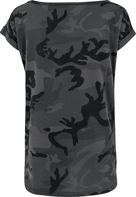 T-Shirt Manches courtes  de Urban Classics - T-shirt Camouflage Back Shaped - XS à 5XL - pour Femme - camouflage sombre - Urban Classics - View 2