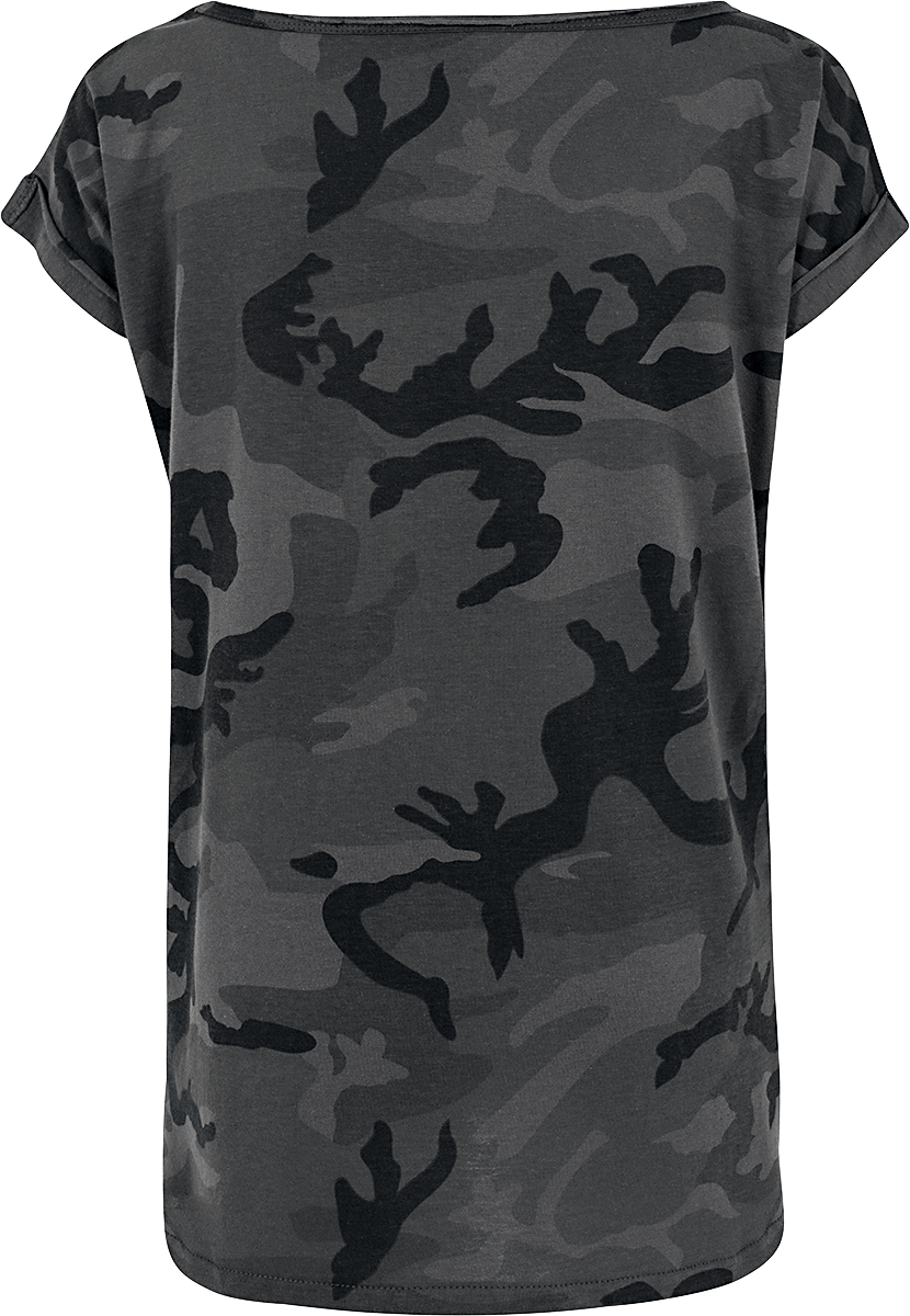 T-Shirt Manches courtes  de Urban Classics - T-shirt Camouflage Back Shaped - XS à 5XL - pour Femme - camouflage sombre - Urban Classics - View 2
