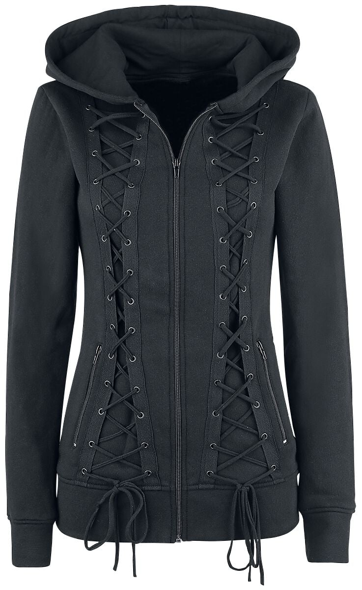 Sweat-shirt zippé à capuche Gothic de Gothicana by EMP - The Witching Hour - S à 5XL - pour Femme - noir - Gothicana by EMP