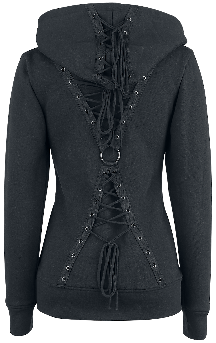 Sweat-shirt zippé à capuche Gothic de Gothicana by EMP - The Witching Hour - S à 5XL - pour Femme - noir - Gothicana by EMP - View 2