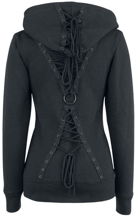 Sweat-shirt zippé à capuche Gothic de Gothicana by EMP - The Witching Hour - S à 5XL - pour Femme - noir - Gothicana by EMP - View 2