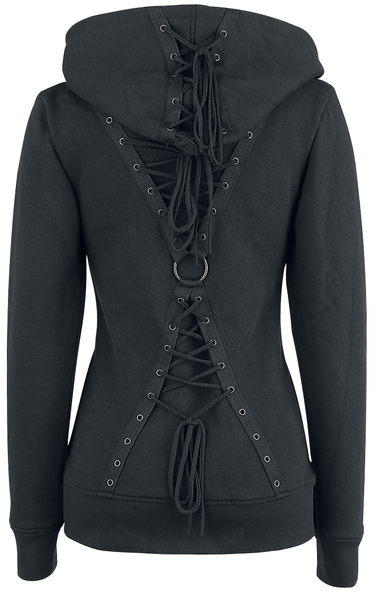 Sweat-shirt zippé à capuche Gothic de Gothicana by EMP - The Witching Hour - S à 5XL - pour Femme - noir - Gothicana by EMP - View 2