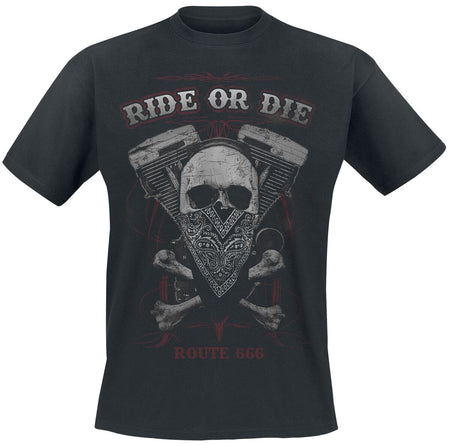 T-Shirt Manches courtes Rockabilly de Ride Or Die - M à 3XL - pour Homme - noir - Ride Or Die