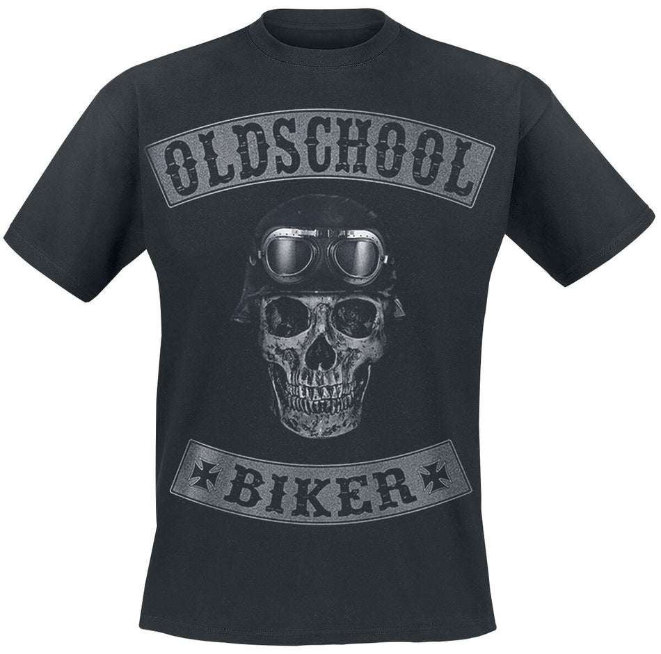T-Shirt Manches courtes Rockabilly de Oldschool Biker Skull - S à 5XL - pour Homme - noir - Oldschool Biker Skull