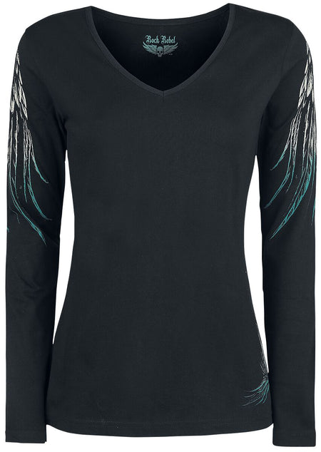 T-shirt manches longues  de Rock Rebel by EMP - Stay - S à 3XL - pour Femme - noir - Rock Rebel by EMP