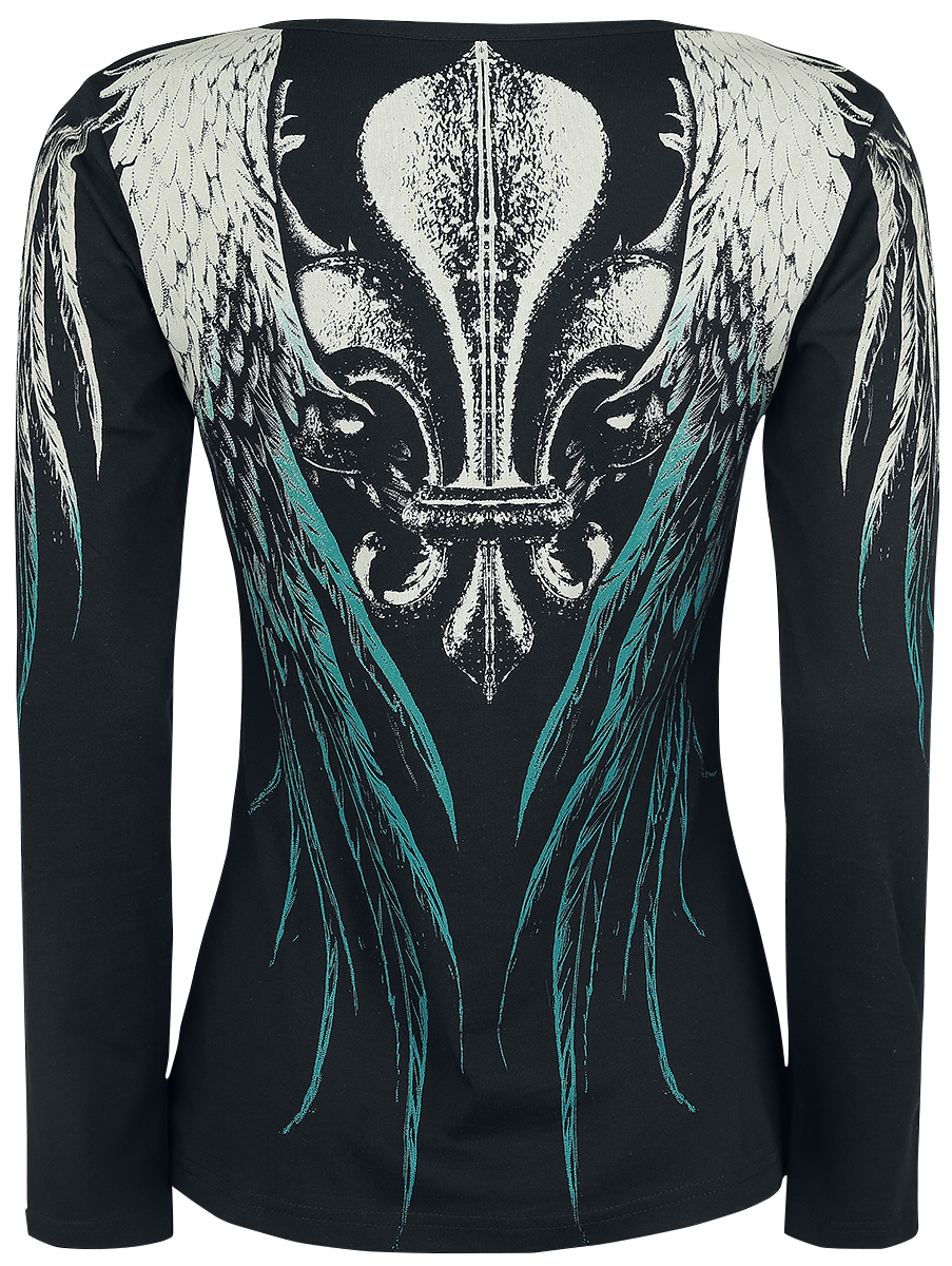 T-shirt manches longues  de Rock Rebel by EMP - Stay - S à 3XL - pour Femme - noir - Rock Rebel by EMP - View 2