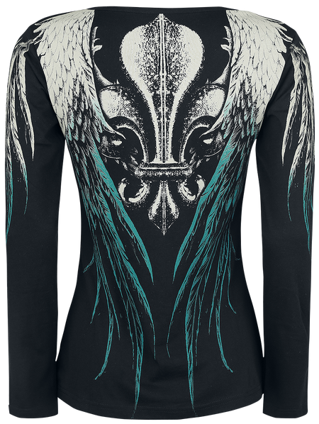 T-shirt manches longues  de Rock Rebel by EMP - Stay - S à 3XL - pour Femme - noir - Rock Rebel by EMP - View 2