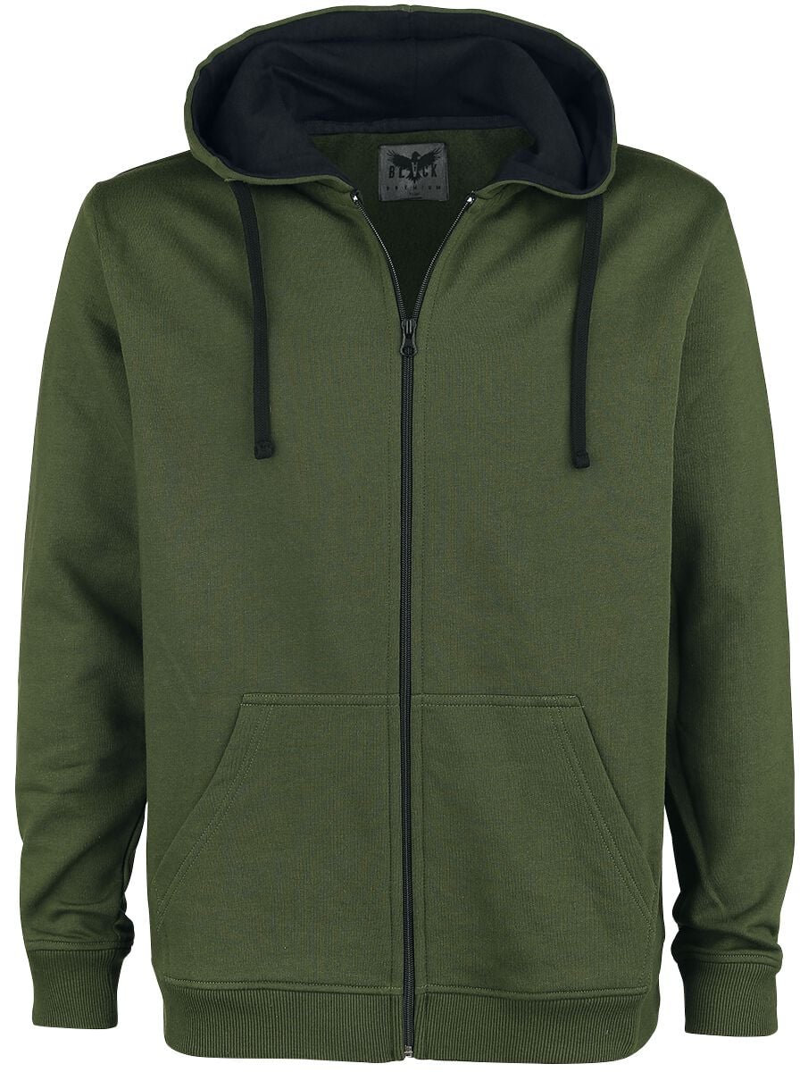 Sweat-shirt zippé à capuche  de Black Premium by EMP - Mask Of Sanity - S à 5XL - pour Homme - olive - Black Premium by EMP