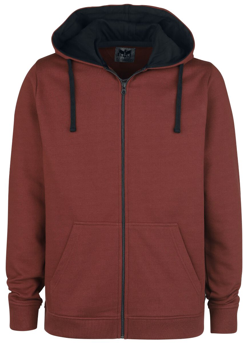 Sweat-shirt zippé à capuche  de Black Premium by EMP - Mask Of Sanity - S à 5XL - pour Homme - rouge - Black Premium by EMP