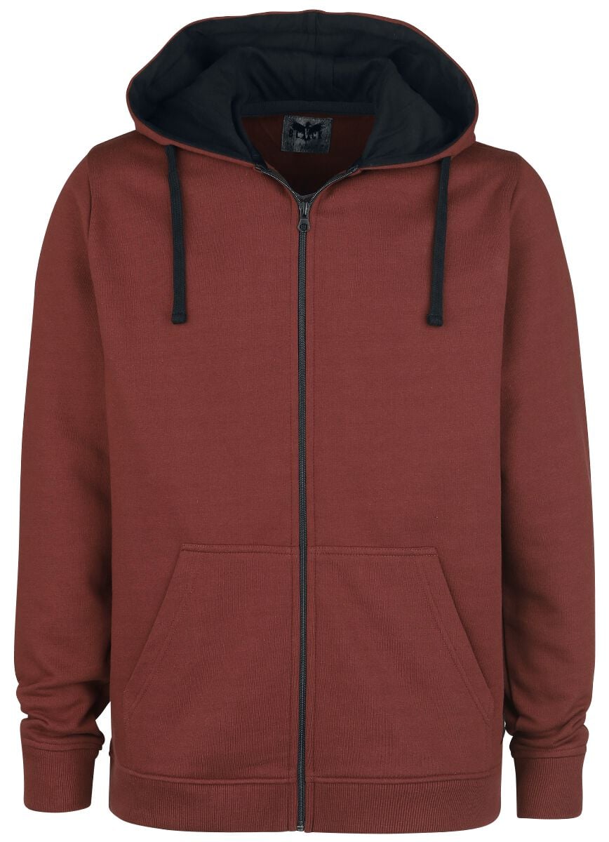 Sweat-shirt zippé à capuche  de Black Premium by EMP - Mask Of Sanity - S à 5XL - pour Homme - rouge - Black Premium by EMP