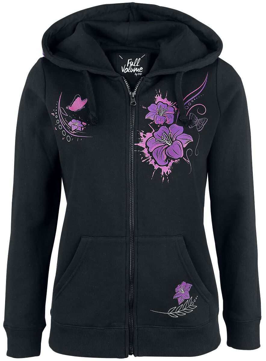 Sweat-shirt zippé à capuche  de Full Volume by EMP - Freaking Out Loud - S à 5XL - pour Femme - noir - Full Volume by EMP