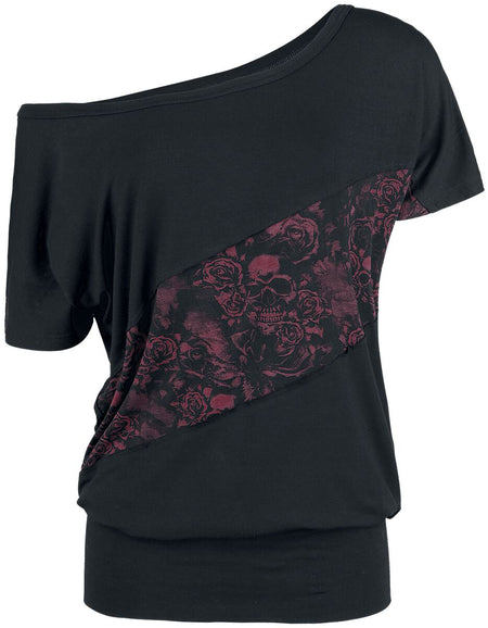 T-Shirt Manches courtes  de Black Premium by EMP - Can You Read My Mind - S à XXL - pour Femme - noir/rouge - Black Premium by EMP