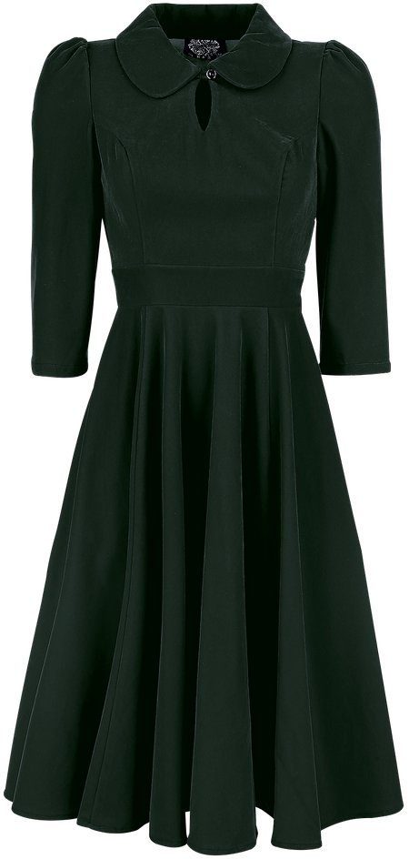 Robe mi-longue Rockabilly de H&R London - Robe De Cocktail En Velours - XS à 6XL - pour Femme - vert foncé - H&R London - View 2
