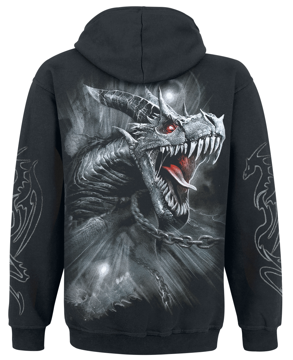 Sweat-shirt à capuche Gothic de Spiral - Dragon's Cry - S à XXL - pour Homme - noir - Spiral - View 2