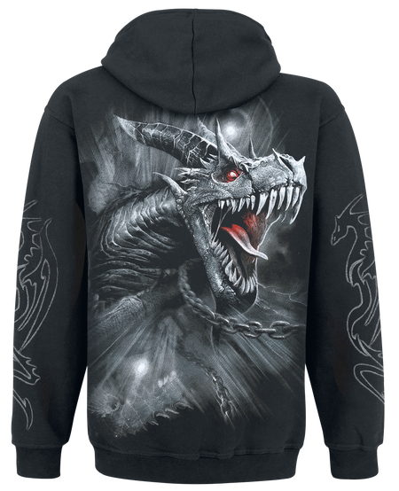 Sweat-shirt à capuche Gothic de Spiral - Dragon's Cry - S à XXL - pour Homme - noir - Spiral - View 2