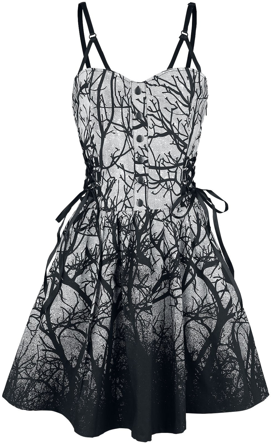 Robe mi-longue Gothic de Vixxsin - Forest Dress - S à XXL - pour Femme - noir - Vixxsin
