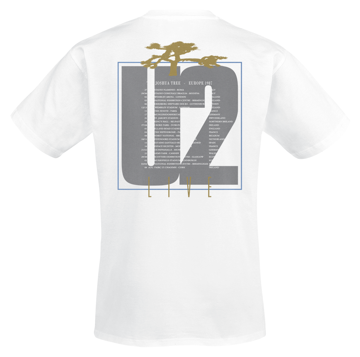T-Shirt Manches courtes  de U2 - Joshua Tree - S à XXL - pour Homme - blanc - U2 - View 2