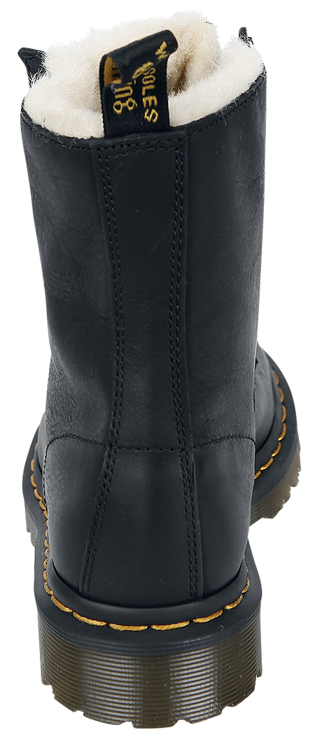 Bottes D'Hiver Rockabilly de Dr. Martens - 1460 Serena Doublé Fourrure - EU36 à EU40 - pour Femme - noir - Dr. Martens - View 2