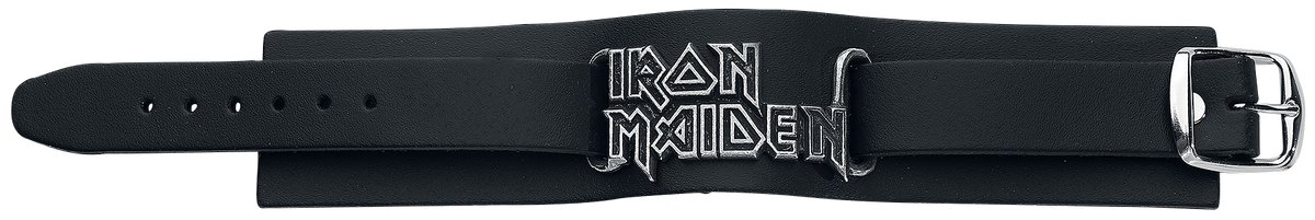 Bracelet en cuir  de Iron Maiden - Iron Maiden Logo - pour Homme - noir - Iron Maiden - View 2