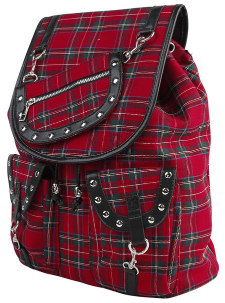 Sac à dos  de Banned Alternative - Sac À Dos Tartan Rouge - pour Femme - noir/rouge - Banned Alternative