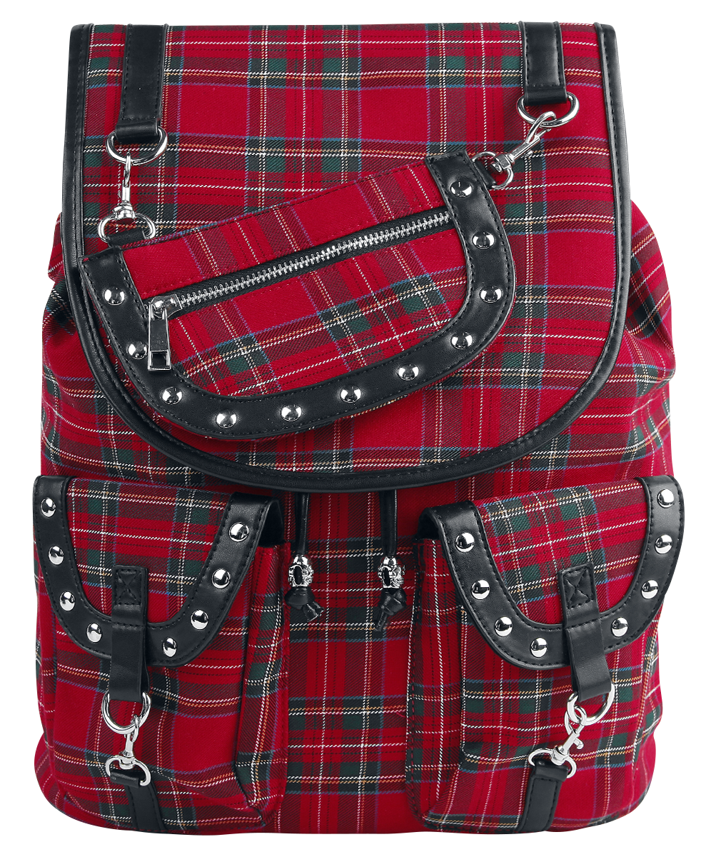 Sac à dos  de Banned Alternative - Sac À Dos Tartan Rouge - pour Femme - noir/rouge - Banned Alternative - View 2