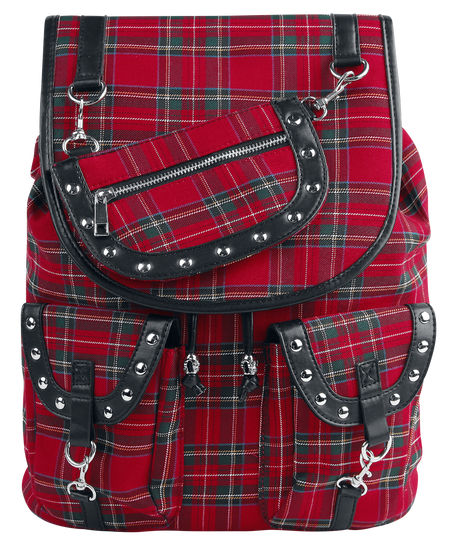 Sac à dos  de Banned Alternative - Sac À Dos Tartan Rouge - pour Femme - noir/rouge - Banned Alternative - View 2