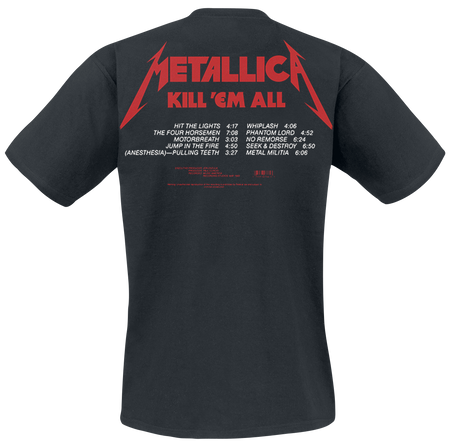T-Shirt Manches courtes  de Metallica - Kill 'Em All - S à 4XL - pour Unisexe - noir - metallica - View 2