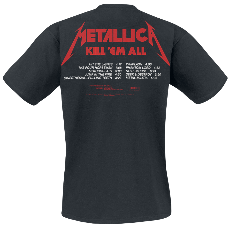 T-Shirt Manches courtes  de Metallica - Kill 'Em All - S à 4XL - pour Homme - noir - metallica - View 2