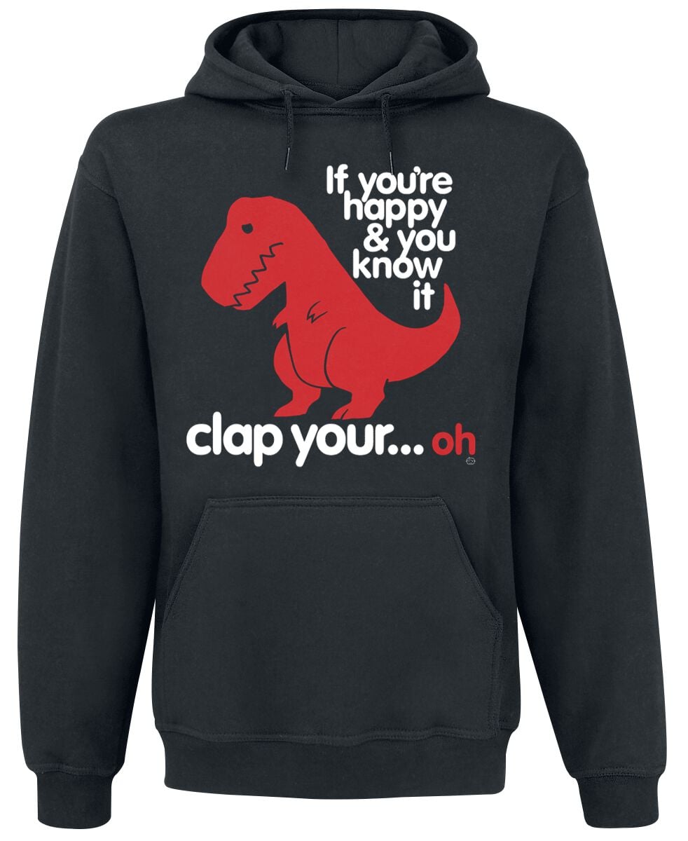 Sweat-shirt à capuche Fun de Goodie Two Sleeves - T-Rex Triste - S à XL - pour Homme - noir - Goodie Two Sleeves