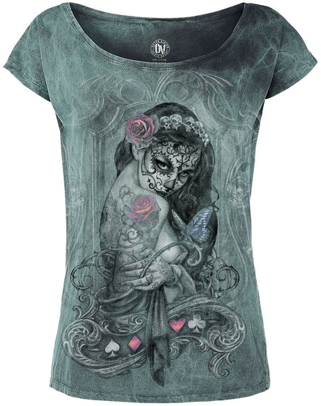 T-Shirt Manches courtes  de Alchemy England - Widow's Weed - S à XXL - pour Femme - turquoise - Alchemy England