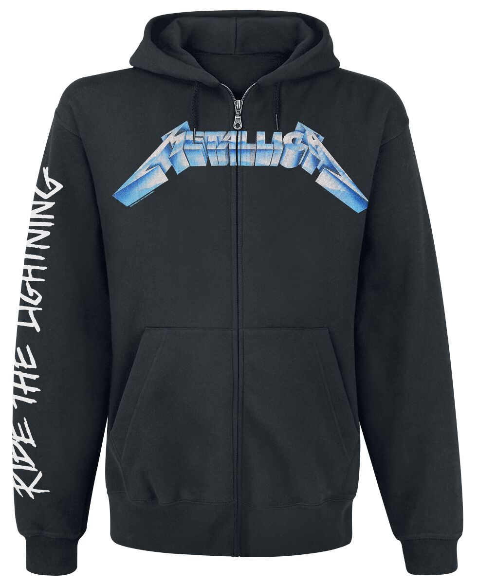 Sweat-shirt zippé à capuche  de Metallica - Ride The Lightning - S à 5XL - pour Homme - noir - metallica