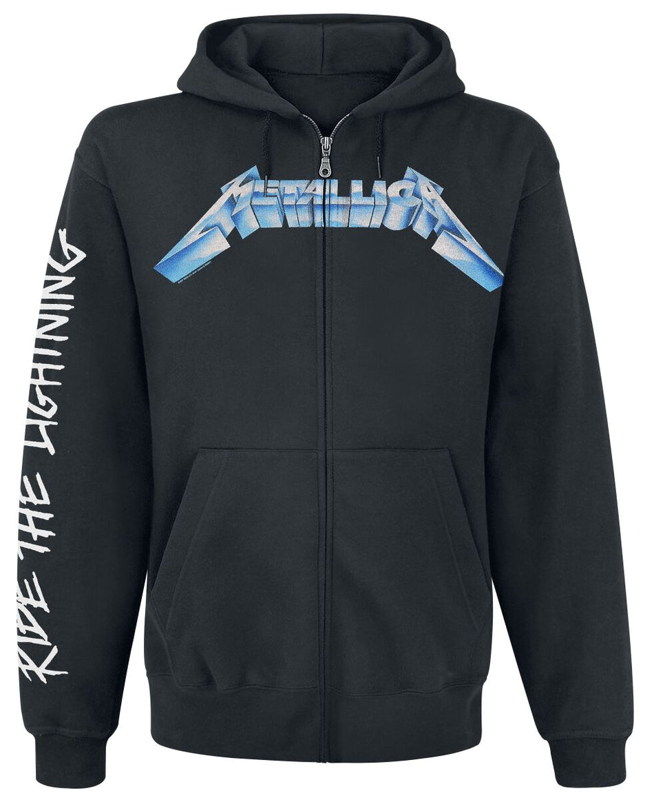 Sweat-shirt zippé à capuche  de Metallica - Ride The Lightning - S à 5XL - pour Homme - noir - metallica