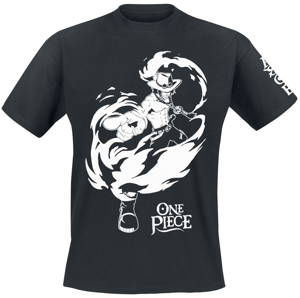T-Shirt Manches courtes  de One Piece - Ace - S à XXL - pour Homme - noir - One Piece