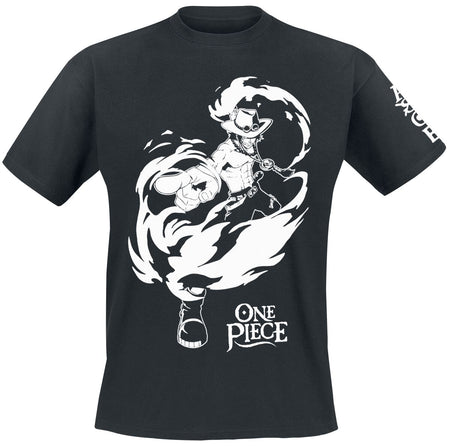 T-Shirt Manches courtes  de One Piece - Ace - S à XXL - pour Homme - noir - One Piece
