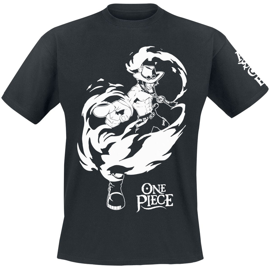 T-Shirt Manches courtes  de One Piece - Ace - S à XXL - pour Homme - noir - One Piece