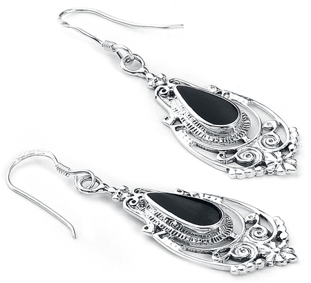 Boucles d'oreilles Gothic de etNox - Romantique Noir - pour Femme - noir/argent - etNox - View 2