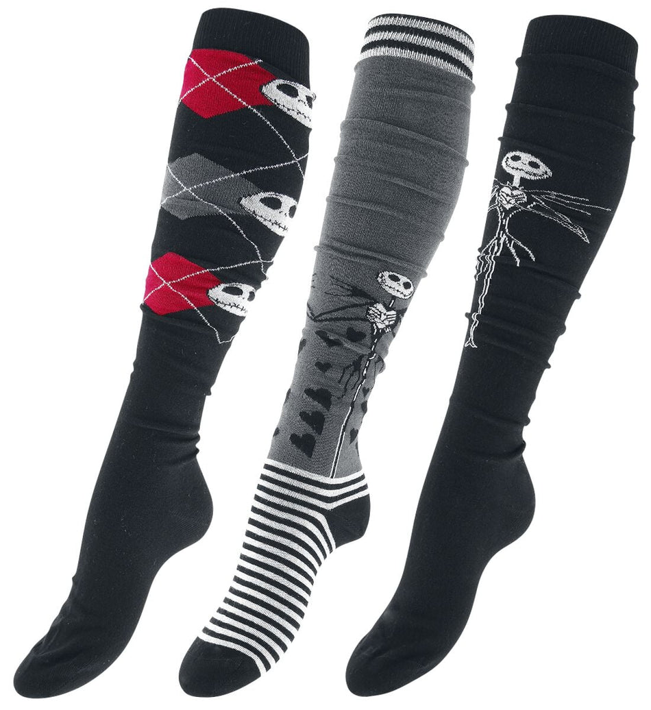 Chaussettes montantes Disney de L'Étrange Noël De Monsieur Jack - Jack Skellington - EU35-38 à EU 39-42 - pour Femme - multicolore - L'Étrange Noël De Monsieur Jack